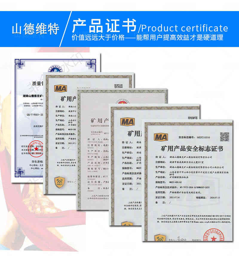 張拉機具産品證書